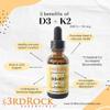 3rd Rock Essentials Vitamins D3 K2 | Chelated Liquid Vitamin Supplement Drops | Vitamin D3 | Vitamin K2 | Support Calcium Absorption Strong Bones Healthy Heart | Vegan | Gluten Free | 1 Fl Oz view 2
