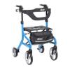 Drive Medical Nitro Sprint Foldable Rollator Walker with Seat, Tall Height Lightweight Rollator with Large Wheels, Folding Rollator, Four Wheel Rolling Walker, Blue view 1