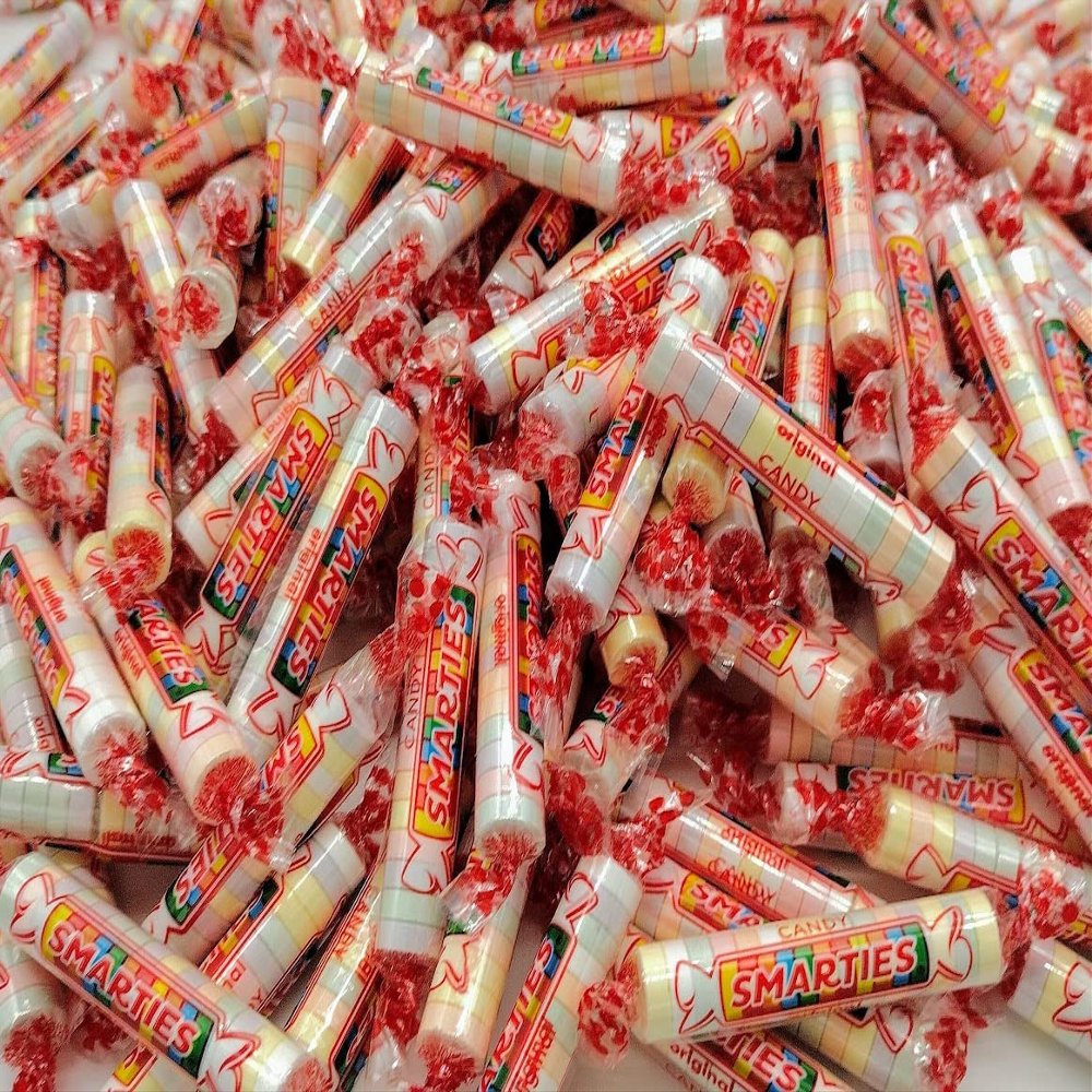 Smarties Candy Rolls Original Assorted Flavors 1 Pound Family Party Bag Vegan Friendly, Gluten Free Bulk Individually Wrapped Hard Candy-Old Fashioned Christmas candy-Christmas candy stocking stuffers-individually wrapped Christmas candy