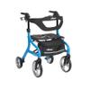Drive Medical Nitro Sprint Foldable Rollator Walker with Seat - Lightweight Support - Large Wheels - Compact Folding Design - Adjustable Comfort - Standard Size - Blue view 1
