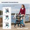Drive Medical Nitro Sprint Foldable Rollator Walker with Seat - Lightweight Support - Large Wheels - Compact Folding Design - Adjustable Comfort - Standard Size - Blue view 4