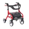 Drive Medical Nitro Sprint Foldable Rollator Walker with Seat, Petite Height Lightweight Rollator with Large Wheels, Folding Rollator, Short Rolling Walker for Seniors and Adults, Red view 1