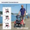 Drive Medical Nitro Sprint Foldable Rollator Walker with Seat, Petite Height Lightweight Rollator with Large Wheels, Folding Rollator, Short Rolling Walker for Seniors and Adults, Red view 4