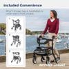 Drive Medical Nitro Sprint Foldable Rollator Walker with Seat - Lightweight Support - Large Wheels - Compact Folding Design - Adjustable Comfort - Standard Size - Black view 4