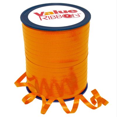 Value Ribbon Crimped Curling Ribbon  3/16" x 500 Yards for Gift Wrapping, Crafts, Art Projects, and Birthday Decorations, Orange