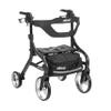 Drive Medical Nitro Sprint Foldable Rollator Walker with Seat, Petite Height Lightweight Rollator with Large Wheels, Folding Rollator, Short Rolling Walker for Seniors and Adults, Black view 1