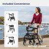 Drive Medical Nitro Sprint Foldable Rollator Walker with Seat, Petite Height Lightweight Rollator with Large Wheels, Folding Rollator, Short Rolling Walker for Seniors and Adults, Black view 4