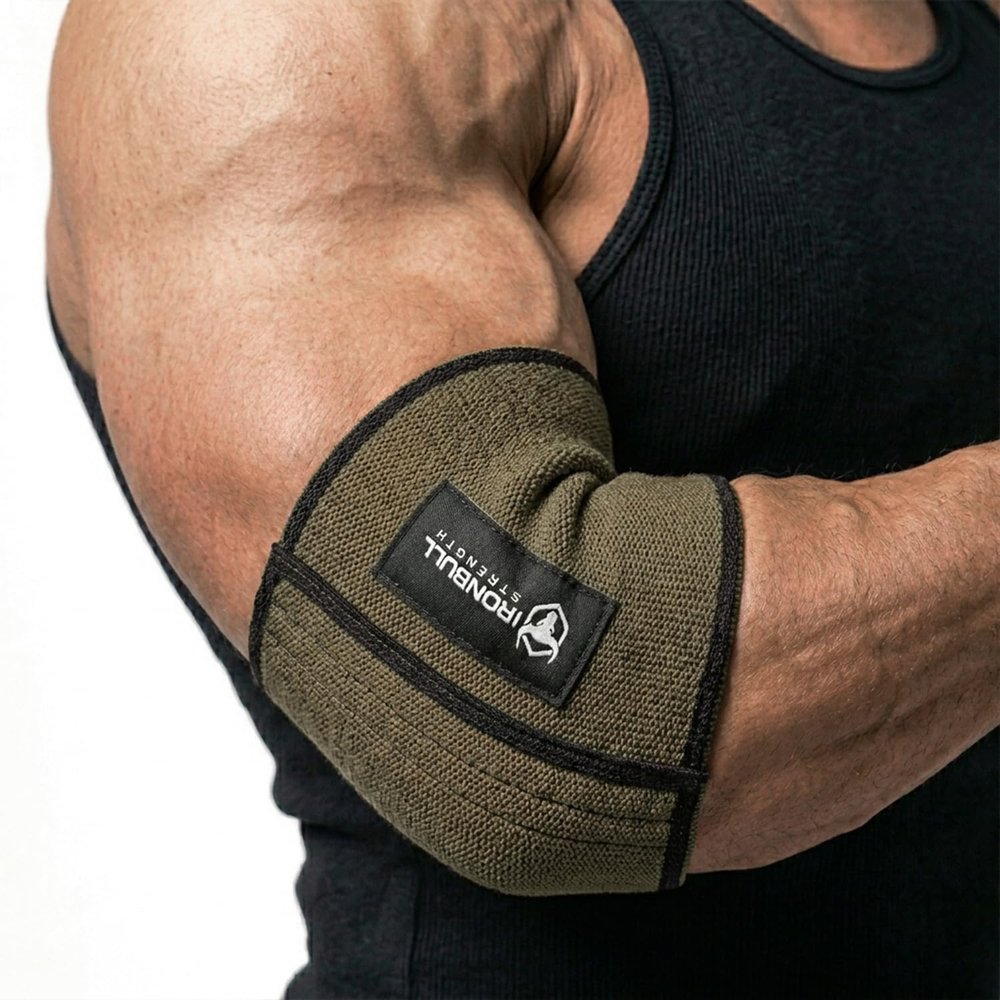 Iron Bull Strength Compression Elbow Sleeves for Lifting (Green, 12") - Maximum Compression for Bigger Bench Press PRs
