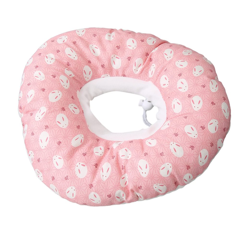 Piercing Pillow for Ear Pain, Round Ear Piercing Pillow Cute Bunny Print Side Sleeping Pillow with Ear Hole for Side Sleepers 29cm ()