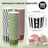 150 Pieces Football Paper Ice Cream Cups Game Day Party Supplies Disposable Ice Cream Bowls Paper Dessert Soup Bowls for Hot or Cold Food, Kids Football Theme Party Baby Shower Decoration, 8 oz view 2