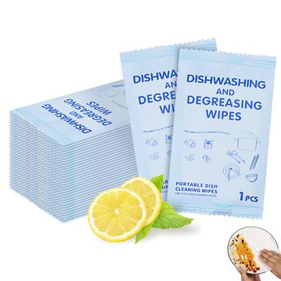 Hipruict Portable Cleaning Wipes, 100 Count Dish Soap Disposable Wipes, Individually Wrapped Dish Wipe for Travel and Camping Quick Cleaningups