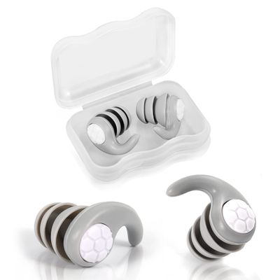 Swimming Ear Plugs, Ear Plugs for Sleeping Noise Cancelling Soft Reusable Waterproof Ear Plugs Silicone Noise Reduction Earplug for Adults Swimming Surfing Showering for Quiet Studying (Grey)