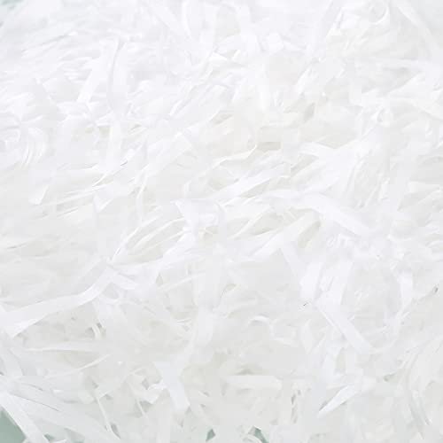Shredded Crinkle Paper Raffia Filler DIY Wedding Party Gift Box Candy Material Packaging Filler 100g (Color : 21 White RaffiaPaper, Size : 100g)