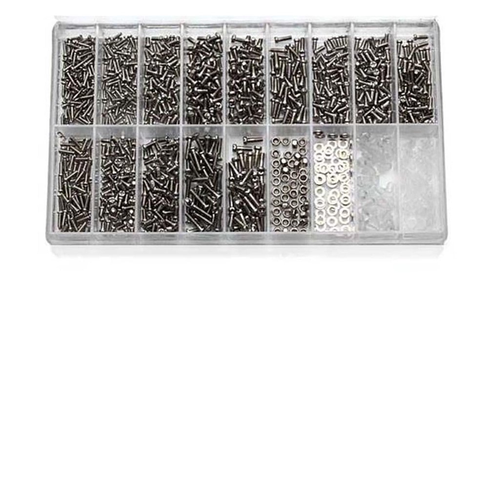 1000 PCs Glasses Screw Accessories Box/Nose Tray Screw Watch Glasses Repair Screw Set 18 Grid