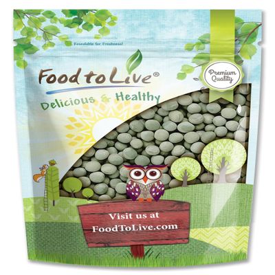 Food to Live - Whole Dried Green Peas, 2.5 Pounds - Green Vatana, Sproutable, Vegan, Kosher, Bulk. Pre-Soak Needed. Rich in Protein, Fiber, Potassium