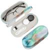 Fintie 2 in 1 Contact Lens Case and Eyeglasses Case, Double Sided Portable Eyeglasses Travel Holder with Built-in Mirror, Tweezer and Contact Lens Solution Bottle Included, Emerald Marble view 1