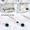 Fintie 2 in 1 Contact Lens Case and Eyeglasses Case, Double Sided Portable Eyeglasses Travel Holder with Built-in Mirror, Tweezer and Contact Lens Solution Bottle Included, Emerald Marble view 4