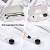 Fintie 2 in 1 Contact Lens Case and Eyeglasses Case, Double Sided Portable Eyeglasses Travel Holder with Built-in Mirror, Tweezer and Contact Lens Solution Bottle Included, Dreamy Marble view 4