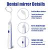Ceonam 2 Pcs Dental Mirror with Light Tool LED Lighted Teeth Inspection Mirror Anti Fog Curve Angle Dentist Oral Care Tool (Dark Blue) view 3