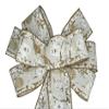 1 Pcs Large 10" Hand Made Natural Owl Christmas Linen Wired Wreath Bow Holiday White Bird view 1