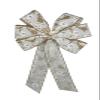 1 Pcs Large 10" Hand Made Natural Owl Christmas Linen Wired Wreath Bow Holiday White Bird view 2