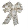 1 Pcs Large 10" Hand Made Natural Owl Christmas Linen Wired Wreath Bow Holiday White Bird view 3