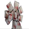 1 Pcs Large 10" Hand Made Santa Claus Linen Christmas Bow Wreath Wired Bow Red White Holiday view 1