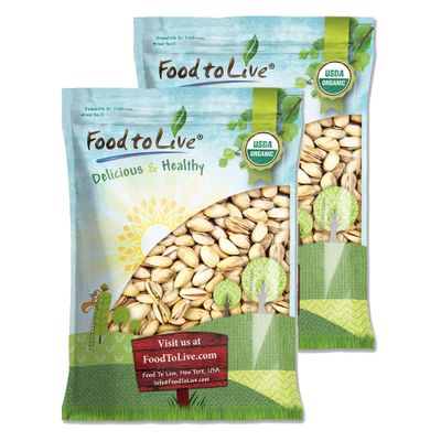 Food to Live - Organic Pistachios, 10 Pounds In Shell, Dry Roasted with Sea Salt, Non-GMO, Kosher, Vegan, Bulk