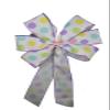 1 Pcs Large 10" Hand Made Wired Easter Dots On White Wreath Bow Pastel Pink Yellow Spring view 2