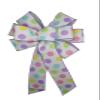 1 Pcs Large 10" Hand Made Wired Easter Dots On White Wreath Bow Pastel Pink Yellow Spring view 3
