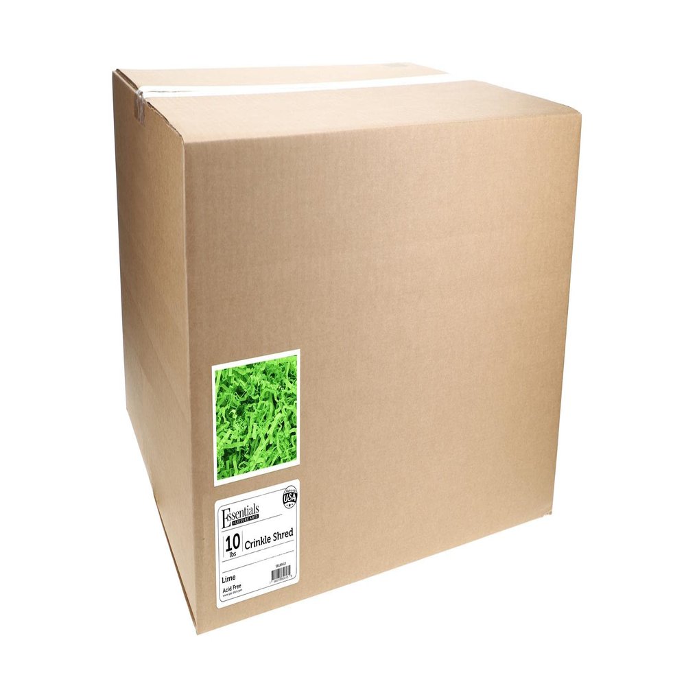 Essentials by Leisure Arts Crinkle Shred Box, Lime, 10lbs Shredded Paper Filler, Crinkle Cut Paper Shred Filler, Box Filler, Shredded Paper for Gift Box, Paper Crinkle Filler, Box Filling