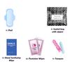 Black Treads Style Menstrual Kit All-in-One 100 Pack | Convenience on The Go | Period Kit Pack for Travelling or just When Youre Out | Individually Wrapped Feminine Hygiene Products view 2