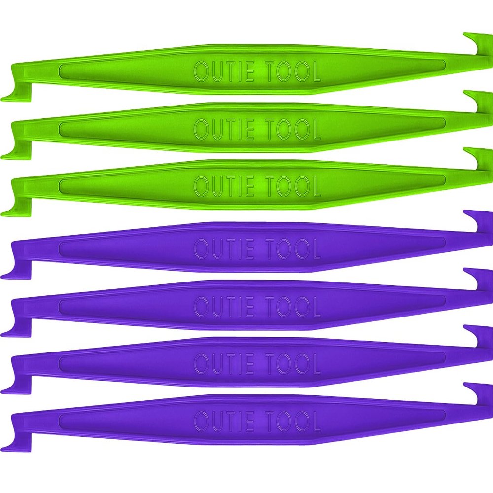 2 in 1 Outie Tool Aligner Remover for Invisible Braces | Easily and Safely Removes Top & Bottom Trays | 7 Count (3 Neon Green / 4 Midnight Individually Wrapped Singles)