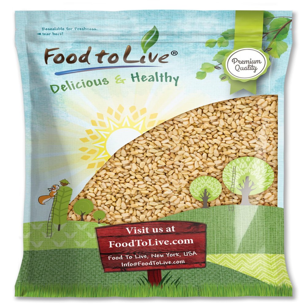Food to Live - Pine Nuts, 12 Pounds - Whole Raw Pignolias, Unsalted, Kosher. Rich in Vitamin E, Protein. Great for Pesto, Salads, Homemade Desserts.