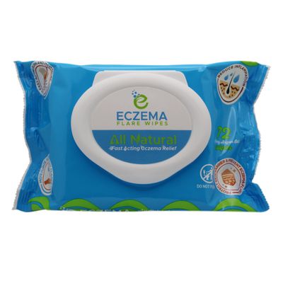 Eczema Flare Wipes - All-Natural Fast Acting Eczema Relief, Anti-Itch, Reduces Inflammation & Protects Skin Barrier, Soothes & Prevents Future Flares, pH-Balancing, Convenient On-The-Go Solution 72ct