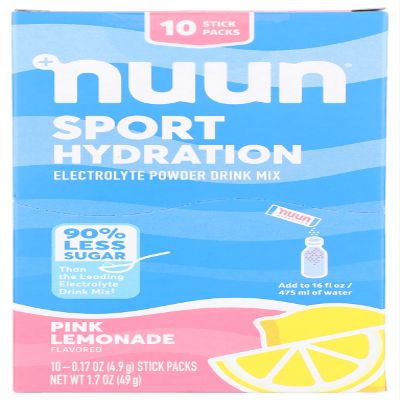 Nuun, Sport Powder Pink Lemonade, 0.17 Ounce, 10 Pack