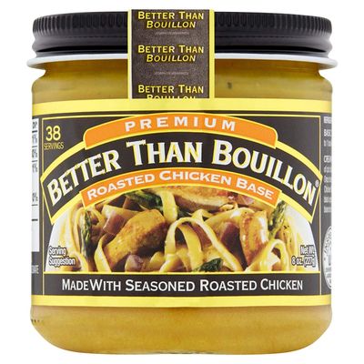 Better Than Bouillon Premium Roasted Chicken Base, Made with Seasoned Roasted Chicken, 38 Servings, Blendable Base for Added Flavor, 8-Ounce Jar (Pack of 6)