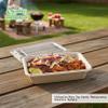 EcoQuality 34oz Compostable Eco Friendly Container trays with Lids - Rectangular Oblong Tree Free Sugarcane Bagasse Meal Prep Bento Boxes Take Out Catering Microwavable Deep Container (600) view 4
