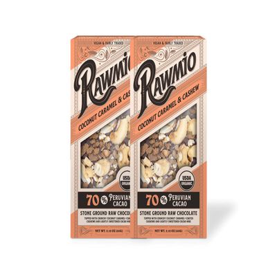 Rawmio Coconut Caramel & Crushed Cashew Bark - 2.12 oz. - Raw, Organic, Vegan, Kosher - Pack of 2