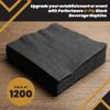 Perfectware 2ply Black Beverage Napkins. 1200 Count 2Ply Cocktail Black Napkins. 10 x 10 Black Beverage Napkin. Pack is 4 Packs of 300 Count. Total 1200 Napkins view 2