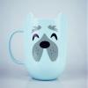 BENGUD Cute Cartoon toothbrushing Cup Home Plastic mouthwash Cup with Handle Couple Toothbrush Cup Washing Cup Anti-Drop Tooth Cup Blue view 1