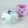 BENGUD Cute Cartoon toothbrushing Cup Home Plastic mouthwash Cup with Handle Couple Toothbrush Cup Washing Cup Anti-Drop Tooth Cup Blue view 3