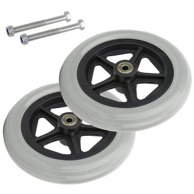 6/7/8in Heavy Duty Solid Tires Front Wheel, Replacement Wheel For Rollators, Antis-Slip Wheel Silence, 120kg Load Capacity, Wheelchair Caster Wheel For Handicapped ( Color : Gray , Size : 7inch/17cm )