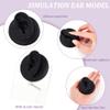 OLYCRAFT Black Left Ear Displays Model Silicone Ear Model Rubber Ear Silicone Flexible Ear Model with Acrylic Display Stands for Teaching Tools Jewelry Display Earrings Professional Piercings Practice view 4
