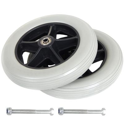 1 Pair Replacement Casters For Walker, Front Wheelchair Wheel With Screws, Solid Wheel No Inflation Required, 120kg Load Capacity, Firm Tread For Easier Rolling ( Color : Gray , Size : 8inch/200mm )