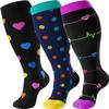 bropite 3 Pairs Plus Size Compression Socks Extra Wide Calf Women&Men 20-30mmHg Support Dancing Cycling Running Climbing view 1