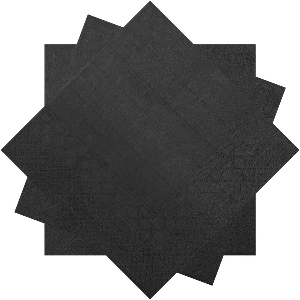 300 Count Beverage Napkins, Disposable Black Paper Napkins, 10" x 10" 2-Ply Cocktail Napkins for Bar, Weddings, Birthday