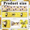 Hying 2 Rolls Spring Bee Ribbons Wired for Wreath Bows Wrapping Gifts, Bumblebees Ribbon for Gift Wrapping Birthday Party Decoration DIY Crafts, 2.5" X 10 Yards Yellow Burlap Dots Wired Edge Ribbon view 2