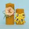 Hying 2 Rolls Spring Bee Ribbons Wired for Wreath Bows Wrapping Gifts, Bumblebees Ribbon for Gift Wrapping Birthday Party Decoration DIY Crafts, 2.5" X 10 Yards Yellow Burlap Dots Wired Edge Ribbon view 3