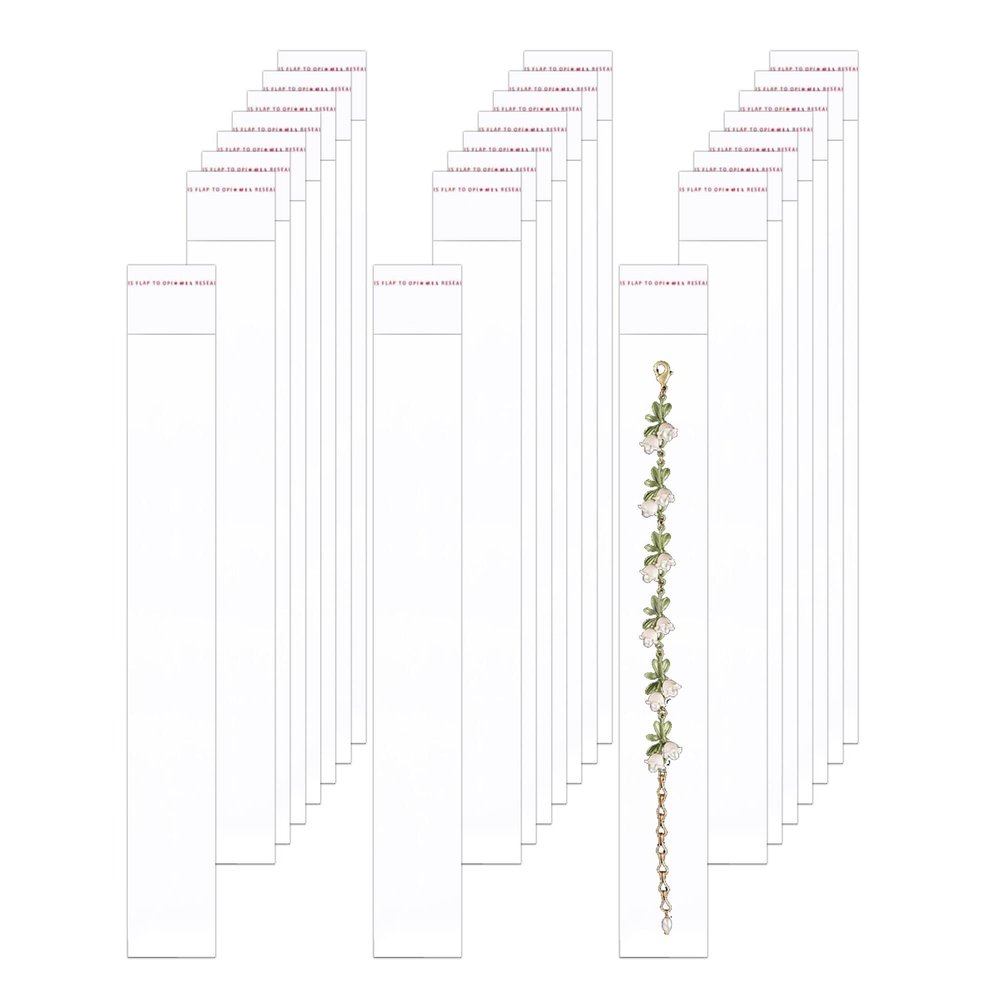 BornFeel Long Clear Cellophane Bags 500pcs 1'' x 8'' Self Adhesive Cello Bags Resealable Sealing OPP Bags 1mil for Candy Gifts Favors Pen Jewelery Samples